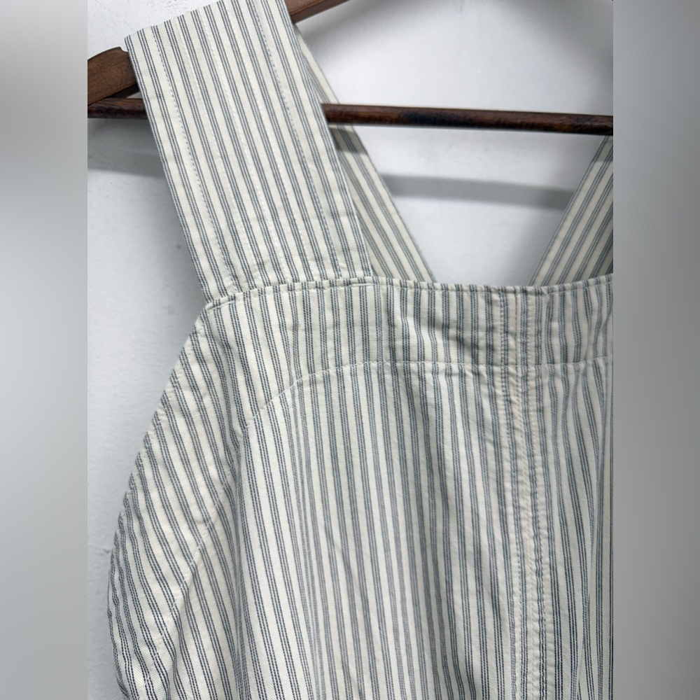 Everlane size 4 Women’s Blue White Striped Organic Cotton Linen Blend Jumpsuit - Picture 5 of 11